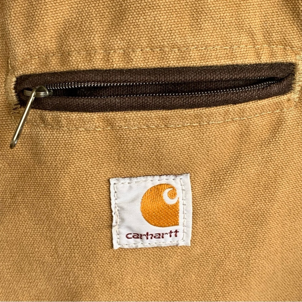 🆕 Vintage Carhartt Womens WJ097 CML Camel Brown Detroit Jacket Blanket Lined L - Picture 8 of 11